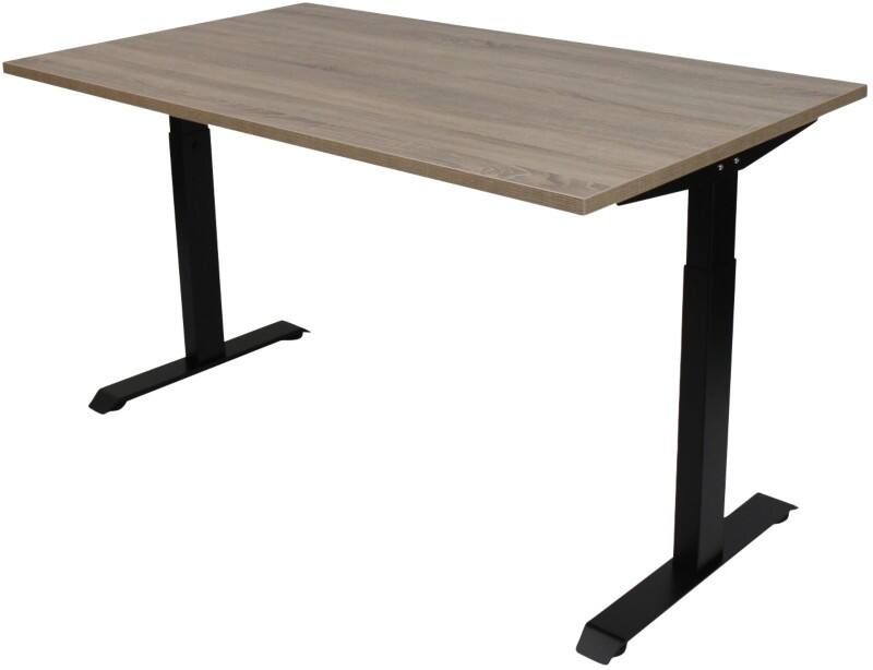 euroseats Schreibtisch Rechteckig Eiche T-Fuß 1.600 (B) x 800 (T) x 865 (H) mm Metall