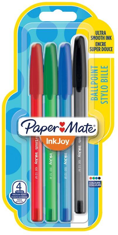 Papermate InkJoy 100 Kugelschreiber Färbig sortiert Mittel 4 Stück