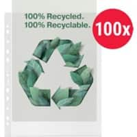 Bene Prospekthüllen 100% Recycelt DIN A4 Genarbt Transparent 70 Mikron Polypropylen 11 Löcher 627497 100 Stück