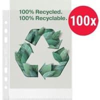 Esselte Prospekthüllen Recycelt 100% DIN A5 Texturiert Transparent 70 Mikron PP (Polypropylen) Öffnung 627495 100 Stück