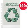 Esselte Prospekthüllen 100% Recycelt DIN A5 Genarbt Transparent 70 Mikron Polypropylen 6 Löcher 627495 100 Stück