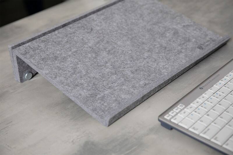 BakkerElkhuizen Dokumentenhalter FlexDoc Circular Höhenverstellbar PET, Filz Hellgrau 80 x 260 mm