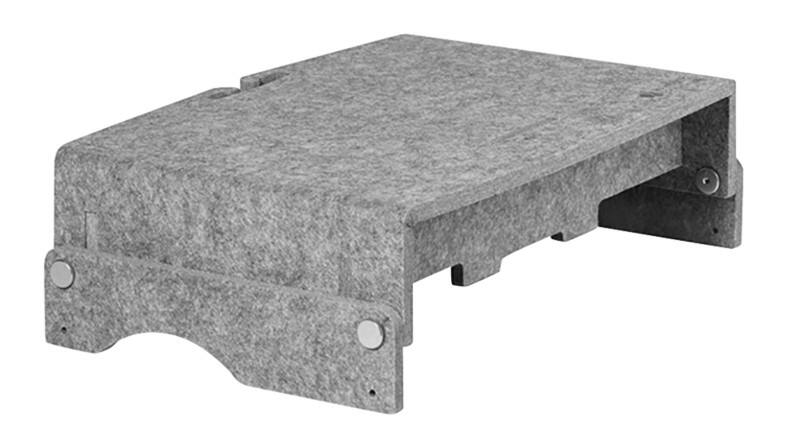 BakkerElkhuizen Monitorständer Q-riser 110 Circular für 17-Zoll-Bildschirm Höhenverstellbar PET, Filz Hellgrau 75 x 375 x 250 mm