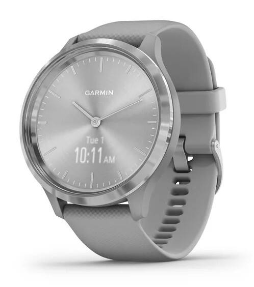 GARMIN vívomove 3 Smartwatch Silber Gehäusefarbe 44 x 44 x 11.3 mm Gehäusegröße Grau Armbandfarbe