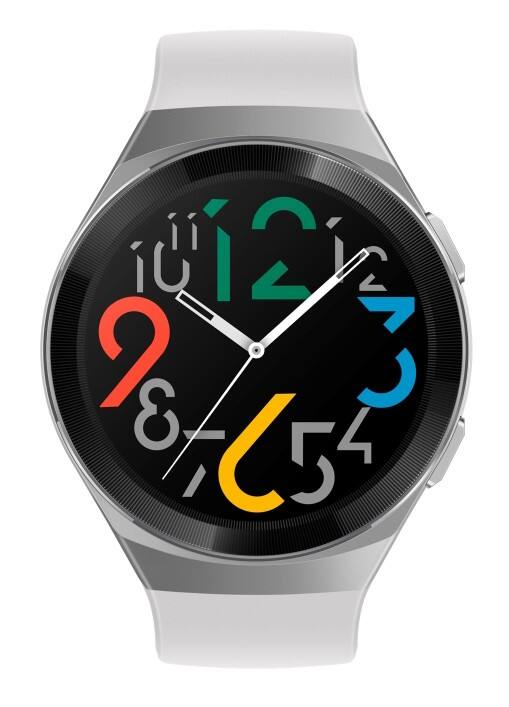 HUAWEI GT 2e Smartwatch Silber Edelstahl Gehäusefarbe 53 x 46.8 x 10.8 mm Gehäusegröße Eisiges Weiß Armbandfarbe