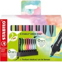 STABILO Green Boss Textmarker Farbig sortiert Extra Breit Keilspitze 2-5 mm Nachfüllbar 8 Stück
