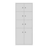 Bisley Schießfachschrank LateralFile™ Lodge mit 6 Schließfächern à H 375 mm und 2 Schließfächern à 755 mm 1985 x 800 x 470 mm Lichtgrau