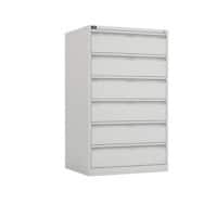 Bisley Karteischrank ECO, Dreibahnig A5 6 Schubladen Reinweiß 1321 x B 802 x T 622 mm