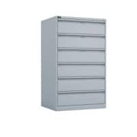 Bisley Karteischrank ECO, Dreibahnig A5 6 Schubladen Lichtgrau 1321 x 802 x 622 mm