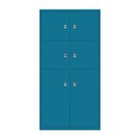 Bisley Schießfachschrank LateralFile™ Lodge mit 4 Schließfächern à H 375 mm und 2 Schließfächern à 755 mm 1605 x 800 x 470 mm Azur