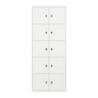 Bisley Schießfachschrank LateralFile™ Lodge mit 10 Schließfächern à H 375 mm 1985 x 800 x 470 mm Verkehrsweiß