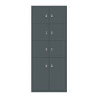 Bisley Schießfachschrank LateralFile™ Lodge mit 6 Schließfächern à H 375 mm und 2 Schließfächern à 755 mm 1985 x 800 x 470 mm Anthrazitgrau