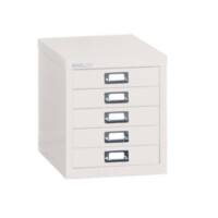 Bisley Schubladenschrank MultiDrawer™ mit 5 Schubladen im Format DIN A4 325 x 279 x 380 mm Verkehrsweiß