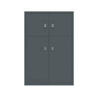 Bisley Schießfachschrank LateralFile™ Lodge mit 2 Schließfächern à H 375 mm und 2 Schließfächern à 755 mm 1225 x 800 x 470 mm Anthrazitgrau