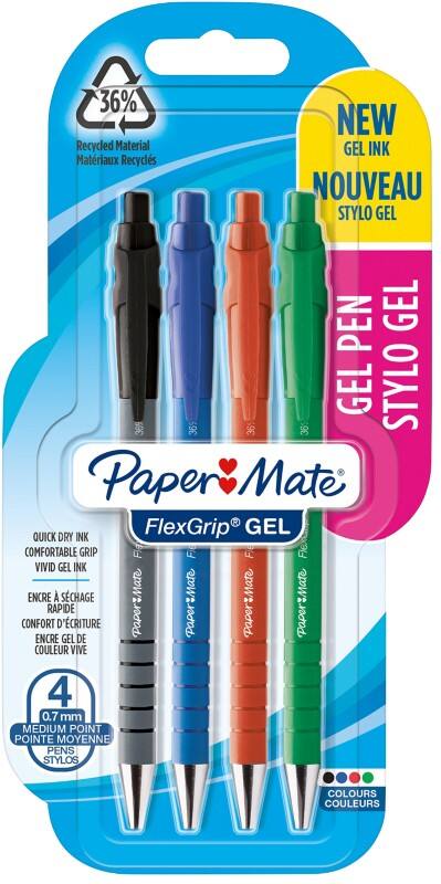 Papermate FlexGrip Ultra Tintenroller Mittel Färbig sortiert 4 Stück