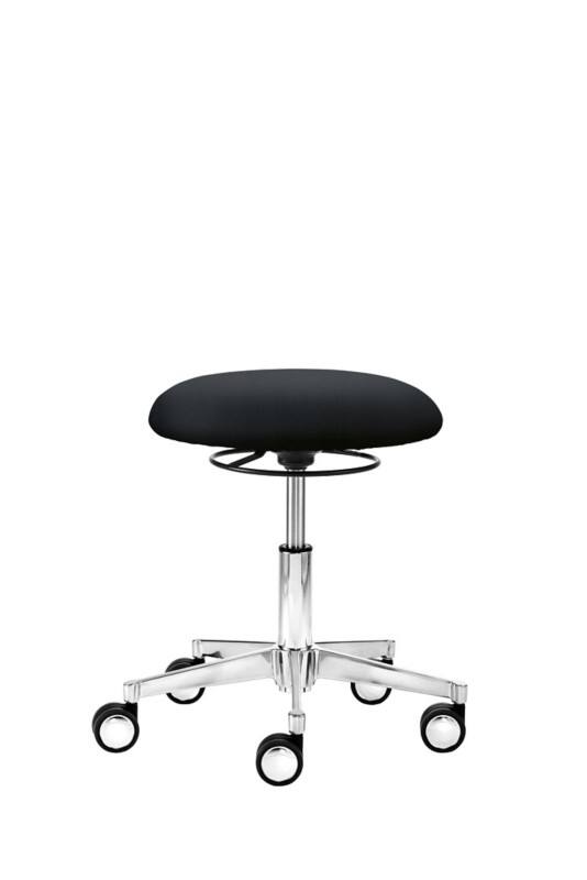 Mayer Sitzmöbel Funktionsdrehhocker myXPERT Schwarz Stoff Drehkreuz aus Metall Tellersitz