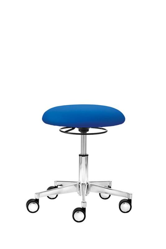Mayer Sitzmöbel Funktionsdrehhocker myXPERT Mittelblau Stoff Drehkreuz aus Metall Tellersitz