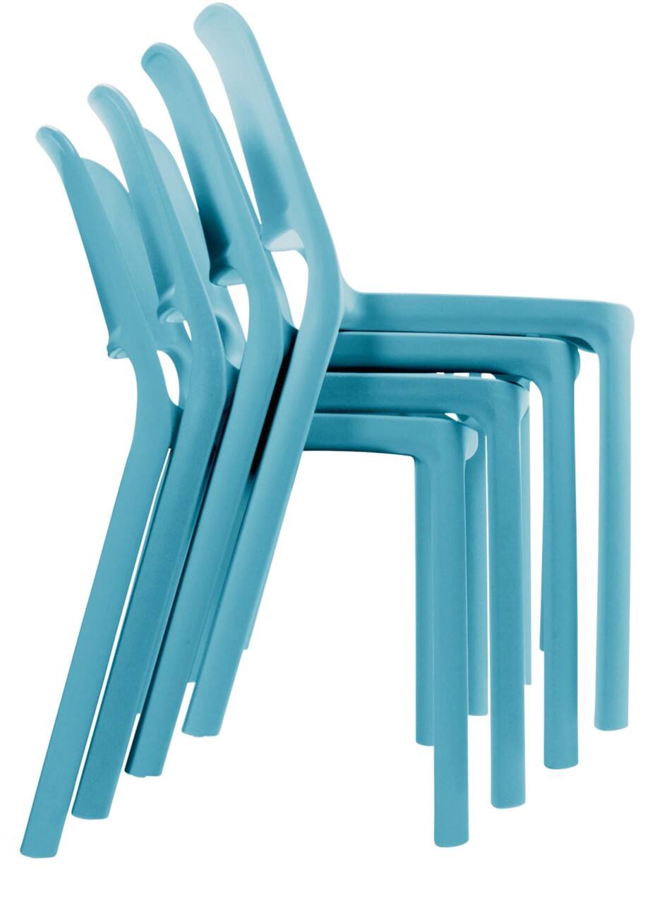 Mayer Sitzmöbel Stapelstuhl myNUKE Himmelblau Polypropylen Kunststoff 4 Füße 4 Stück
