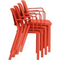 Mayer Sitzmöbel Stapelstuhl myNUKE Himbeerrot Polypropylen Kunststoff 4 Füße 4 Stück mit Armlehnen