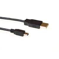ACT USB A Male USB-Kabel USB Mini B Male SB2412 Schwarz 1.8 m