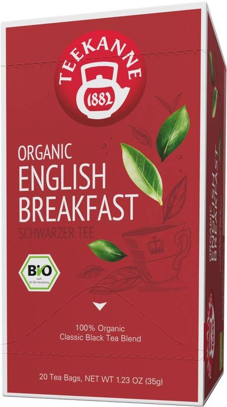 TEEKANNE Bio English Breakfast Tee Packung mit 20 Stück