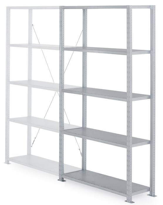 MANORGA Adaptiv Starterregal 5 Fachböden 1.000 x 600 x 2.000 mm Grau