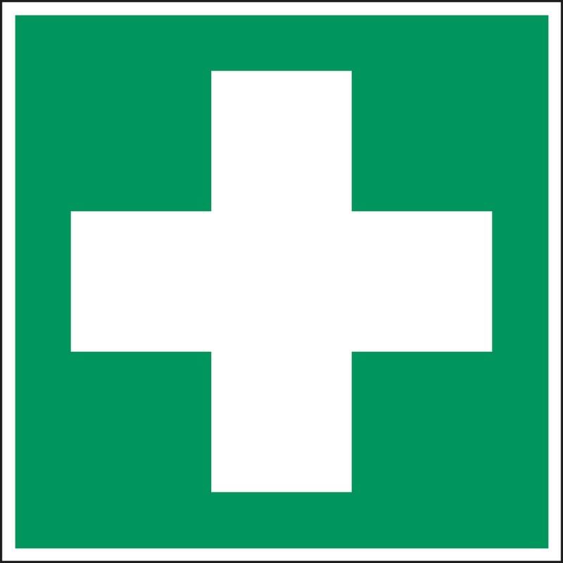 Brady B-7541 Evakuierungs- und Rettungsschilder Erste Hilfe Dauerhafter Acrylklebstoff Laminierter Polyester 14,8 x 14,8 cm E003