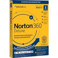 Norton 360 Deluxe 5 Geräte 1 Jahr Inklusive sicherem VPN und Passwort-Manager PCs, Mac Smartphones und Tablets Automatische Erneuerung