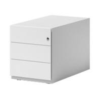 Rollcontainer Note mit seitlicher Griffleiste und drei Universalschubladen à Höhe 150 mm 495 x 420 x 775 mm Verkehrsweiß