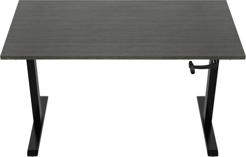 euroseats Crank Sitz-Stehschreibtisch Rechteckig Eiche T-Fuß 1.200 (B) x 800 (T) x 1.190 (H) mm Metall