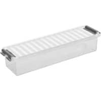 Helit Aufbewahrungsbox Kunststoff Q Line Weiß 0,9 Liter 60 (H) x 270 (B) x 86 (T) mm 6 Stück
