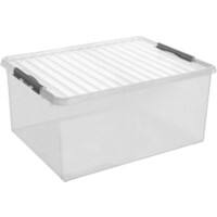 Helit Aufbewahrungsbox Kunststoff Q Line Transparent 120 Liter 373 (H) x 701 (B) x 407 (T) mm 6 Stück