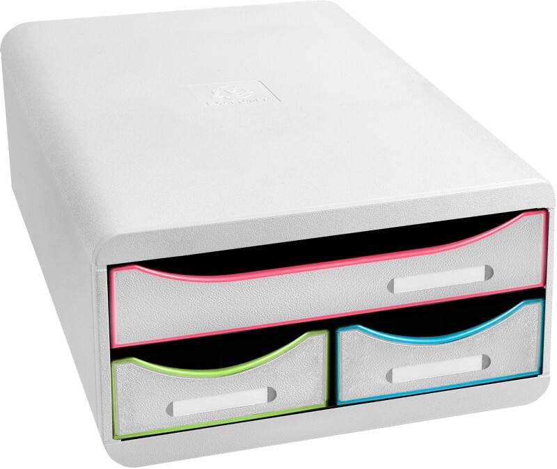 Exacompta Black Office Schubladenbox Kunststoff Mehrfärbig, Weiß 3 Schübe 27,8 x 34,7 x 13 cm A4+