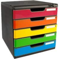 Exacompta Schubladenbox Kunststoff Glossy Mehrfarbig