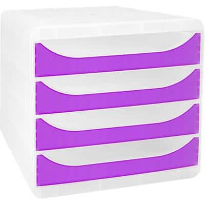 Exacompta Schubladenbox Kunststoff Violett