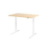 Hammerbacher VXMKA Elektrisch Höhenverstellbar Sitz-Stehschreibtisch Ahorn C-Fuß 1.200 (B) x 800 (T) x 1.200 (H) mm Spanplatte, Stahl