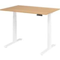 Hammerbacher VXDKB Elektrisch Höhenverstellbar Sitz-Stehschreibtisch Eiche C-Fuß 1.200 (B) x 800 (T) x 1.290 (H) mm Spanplatte, Stahl