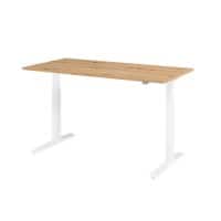 Hammerbacher VXMKA Elektrisch Höhenverstellbar Sitz-Stehschreibtisch Eiche C-Fuß 1.600 (B) x 800 (T) x 1.200 (H) mm Spanplatte, Stahl