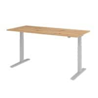 Hammerbacher VXMKA Elektrisch Höhenverstellbar Sitz-Stehschreibtisch Eiche C-Fuß 1.800 (B) x 800 (T) x 1.200 (H) mm Spanplatte, Stahl