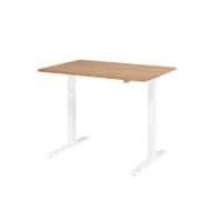 Hammerbacher VXMKA Elektrisch Höhenverstellbar Sitz-Stehschreibtisch Walnuss C-Fuß 1.200 (B) x 800 (T) x 1.200 (H) mm Spanplatte, Stahl