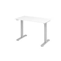 Hammerbacher VXMST Elektrisch Höhenverstellbar Sitz-Stehschreibtisch Weiß T-Fuß 1.200 (B) x 672 (T) x 1.200 (H) mm Spanplatte, Stahl