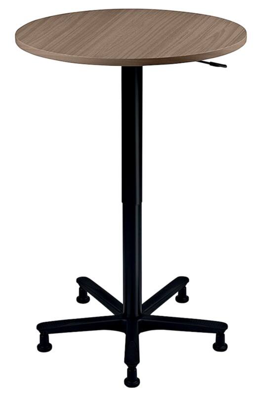 Hammerbacher VST Stehtisch Walnuss Drehkreuz aus Metall 800 (B) x 800 (T) x 1.140 (H) mm Spanplatte, Kunststoff, Aluminium