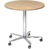 Hammerbacher VST Stehtisch Eiche Drehkreuz aus Metall 800 (B) x 800 (T) x 1.140 (H) mm Spanplatte, Kunststoff, Aluminium