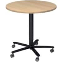 Hammerbacher VST Stehtisch Eiche Drehkreuz aus Metall 800 (B) x 800 (T) x 1.140 (H) mm Spanplatte, Kunststoff, Aluminium