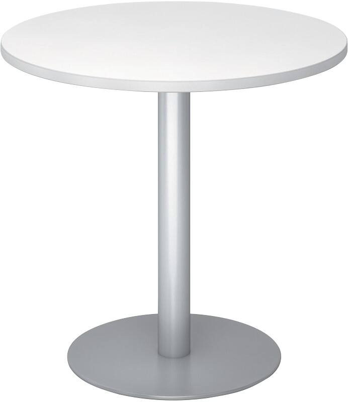 Hammerbacher VSTF Konferenztisch Weiß Wangen-Fuß 800 (B) x 800 (T) x 745 (H) mm Spanplatte, Stahl