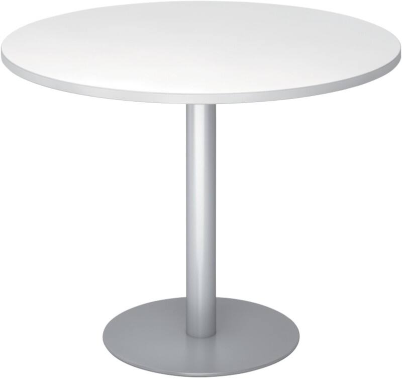 Hammerbacher VSTF Konferenztisch Weiß Wangen-Fuß 1.000 (B) x 1.000 (T) x 745 (H) mm Spanplatte, Stahl