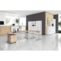 Hammerbacher VBS Schreibtisch Ahorn C-Fuß 800 (B) x 800 (T) x 740 (H) mm Spanplatte, Stahl