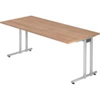 Hammerbacher VNS Schreibtisch Walnuss C-Fuß 1.800 (B) x 800 (T) x 740 (H) mm Spanplatte, Stahl