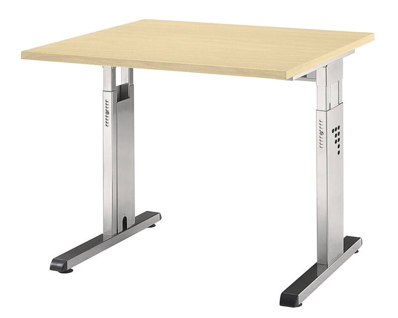 Hammerbacher VOS Schreibtisch Ahorn C-Fuß 3 Schübe 800 (B) x 800 (T) x 850 (H) mm Spanplatte, Stahl