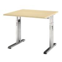 Hammerbacher VOS Schreibtisch Ahorn C-Fuß 3 Schübe 800 (B) x 800 (T) x 850 (H) mm Spanplatte, Stahl